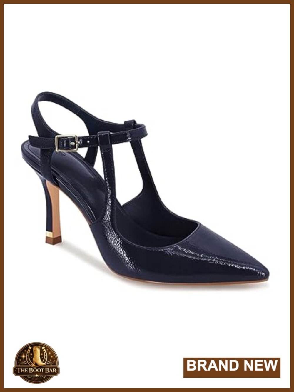 Patent Leather Pointed Toe Ankle Strap Stiletto Pumps Heels Office Wedding